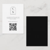 アーチエレガントモノグラムQRコードRSVP エンクロージャーカード (正面/裏面)