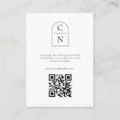 アーチエレガントモノグラムQRコードRSVP エンクロージャーカード (正面)
