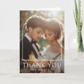 アーチエレガントークラシック結婚の写真を折り畳んだ サンキューカード (正面)