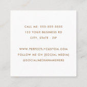 アーチエレガントー写モダン真プロフェッショナルミニマル スクエア名刺 (裏面)