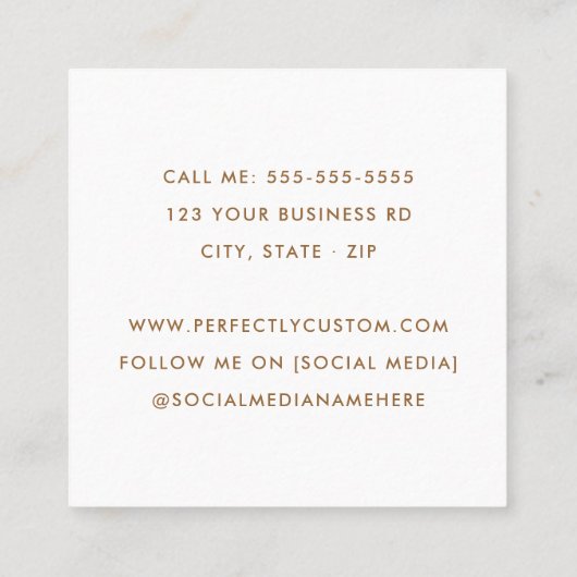 アーチエレガントー写モダン真プロフェッショナルミニマル スクエア名刺 (裏面)