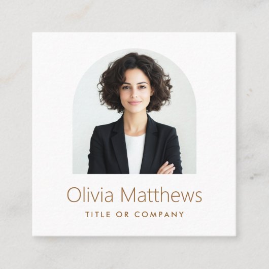 アーチエレガントー写モダン真プロフェッショナルミニマル スクエア名刺 (正面)