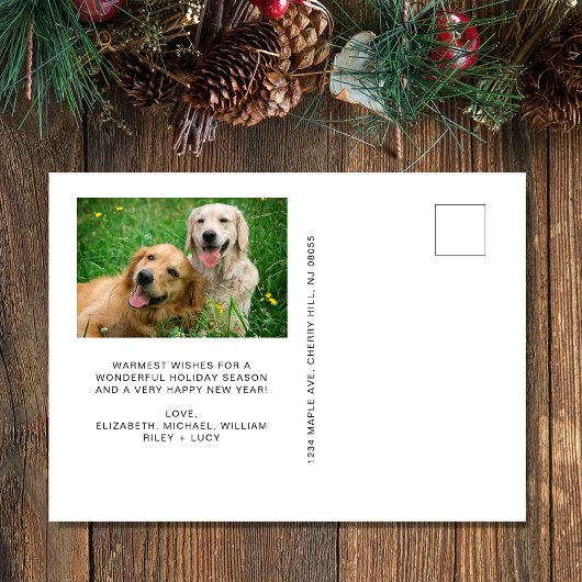 アーチエレガントー写真と明メリーるい赤のクリスマス シーズンポストカード