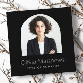 アーチエレガントー写真モダンプロフェッショナル黒 スクエア名刺