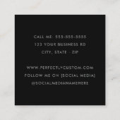 アーチエレガントー写真モダンプロフェッショナル黒 スクエア名刺 (裏面)