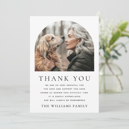 アーチエレガントー写真葬儀悔やみや弔慰 サンキューカード (スタンド正面)