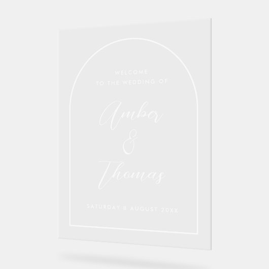 アーチエレガントー結婚ウェルカムアクリル標識 アクリルサイン (傾斜)