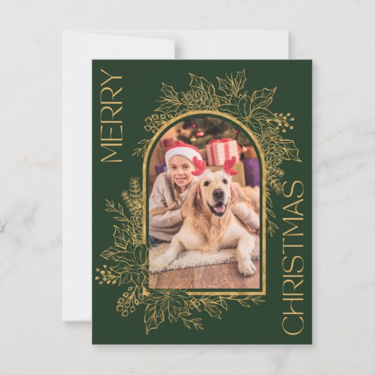 アーチエレガント型グリーン金ゴールド写真 シーズンカード (正面)