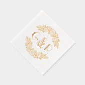 アーチエレガント型バラ#6ラウンド2イニシャル 箔ナプキン (右)