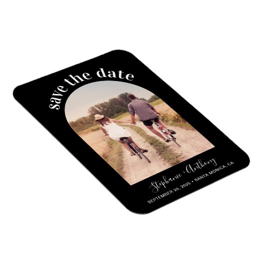 アーチエレガント型フレーム写真日付磁石を保存 マグネット (右側)