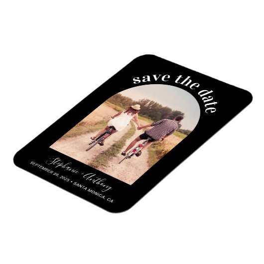 アーチエレガント型フレーム写真日付磁石を保存 マグネット (左側)