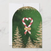 アーチエレガント型金ゴールドグリッターパイン企業のパーティー 招待状 (裏面)