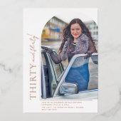 アーチエレガント形30および写気のあるそぶりをした真バラ金ゴールド 箔招待状 (正面)