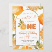 アーチオレンジ我々リトルかわいこちゃんファースト誕生日 招待状 (正面)