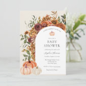 アーチオータムカボチャ赤ちゃんシャワー招待状 招待状 (スタンド正面)