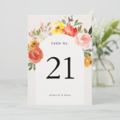 アーチオータムフローラ秋の結婚式テーブル番号 (スタンド正面)