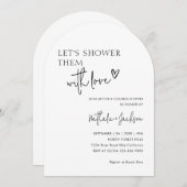 アーチカップルは恋のブライダルでシャワーを浴びよう 招待状 (正面/裏面)