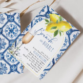 アーチカプリレモンブルンチアンドバブリーブライダルシャワー 招待状