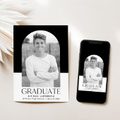 アーチカラーモダンブロックフォト卒業 案内状