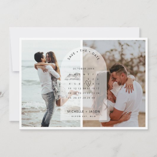 アーチカレンダー写真 保存日付招待状 招待状 (正面)