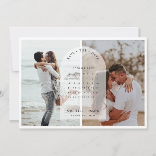 アーチカレンダー写真 保存日付招待状 招待状 (正面)