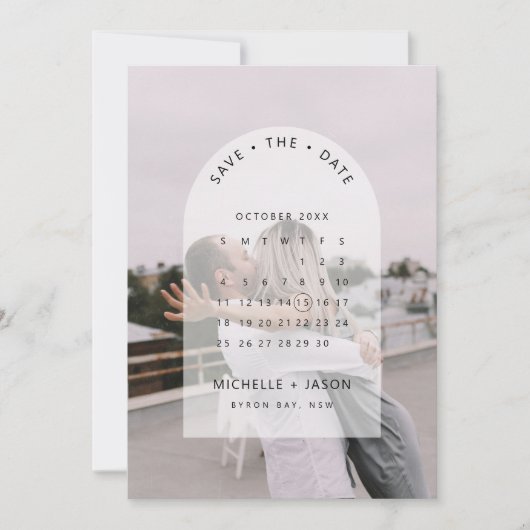 アーチカレンダー写真 保存日招待状 招待状 (正面)