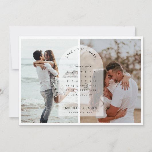 アーチカレンダー写真 保存日招待状 招待状 (正面)