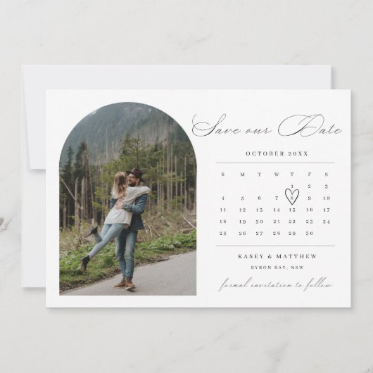 アーチカレンダー写真 保存日招待状 招待状 (正面)
