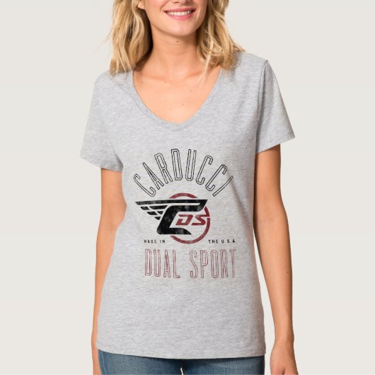 アーチクラシックなレディースV首 Tシャツ (正面)