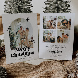 アーチクリスマスカード、レトロモダンホリデーカード シーズンカード