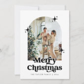 アーチクリスマスカード、レトロモダンホリデーカード シーズンカード (正面)