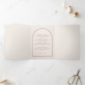 アーチクリーム&テラコッタドリンク結婚メニュー 三つ折りカード (内部)