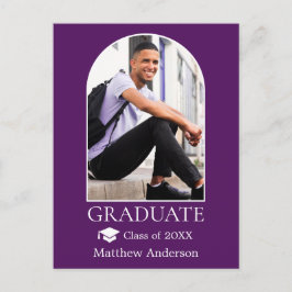 アーチグラモダンードキャップパープル卒業 ポストカード