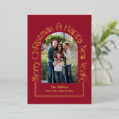 アーチグリーティングリアルホイルクリスマスホリデーカード 箔シーズンカード (立ち正面)