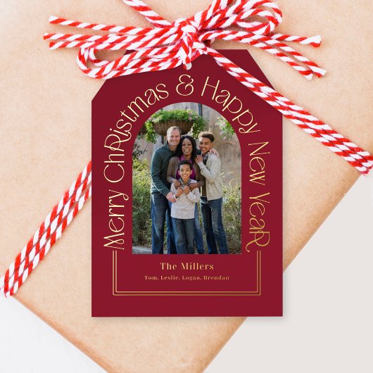 アーチグリーティングリアルホイルクリスマスホリデーカード 箔シーズンカード