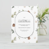 アーチコットンモダンウィンターグリーナリーメリークリスマス シーズンカード (スタンド正面)