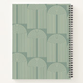 アーチコンテンポラリーラインアートのセージパーソナライズされた写真 ノートブック (裏面)