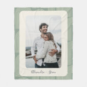 アーチコンテンポラリーラインアートのセージパーソナライズされた写真 フリースブランケット (正面)