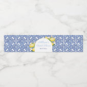 アーチシェイプアマルフィレモンブルータイルブライダルシャワー ペットボトルラベル (シングルラベル)