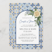 アーチシトラスレモンアマルフィポジターノカップルシャワー 招待状 (正面/裏面)