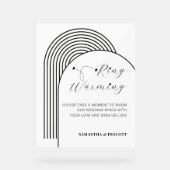 アーチシンプルミニマルリングや輪温結婚度 アクリルサイン (正面)