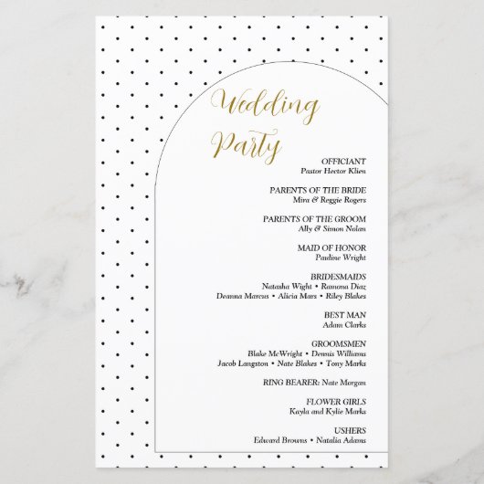 アーチスクミニマルリプト文字結婚式 プログラム (裏面)