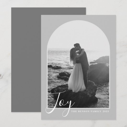 アーチスクリプトジョイグレイバーカルホリデーカード シーズンカード (正面/裏面)