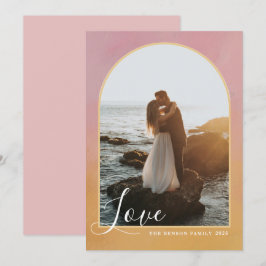 アーチスクリプトラブペイントピンクゴールドバーティカル シーズンカード