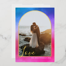 アーチスクリプトラブペイントピンクブルー垂直リアル