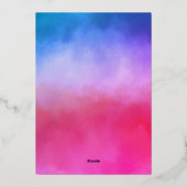 アーチスクリプトラブペイントピンクブルー垂直リアル 箔シーズンカード (裏面)