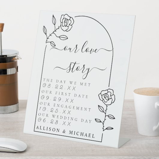 アーチスクリプト私たちの愛の物語ペデスタルサイン 台座サイン (インサイチュ)