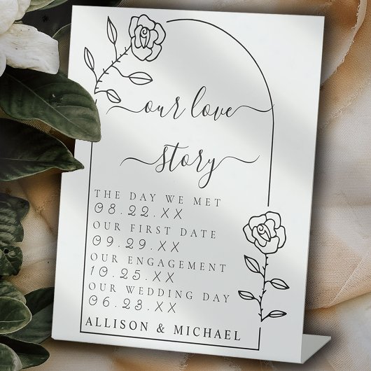 アーチスクリプト私たちの愛の物語ペデスタルサイン 台座サイン