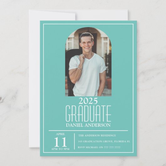 アーチスタイリッシュフォト卒業招待状 招待状 (正面)