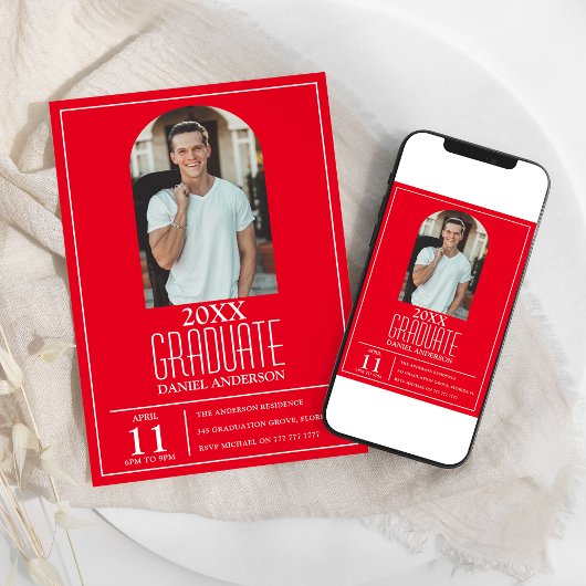 アーチスタイリッシュフォト卒業招待状 招待状